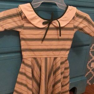 Omi Jo Size 4 Green Ticking Dress